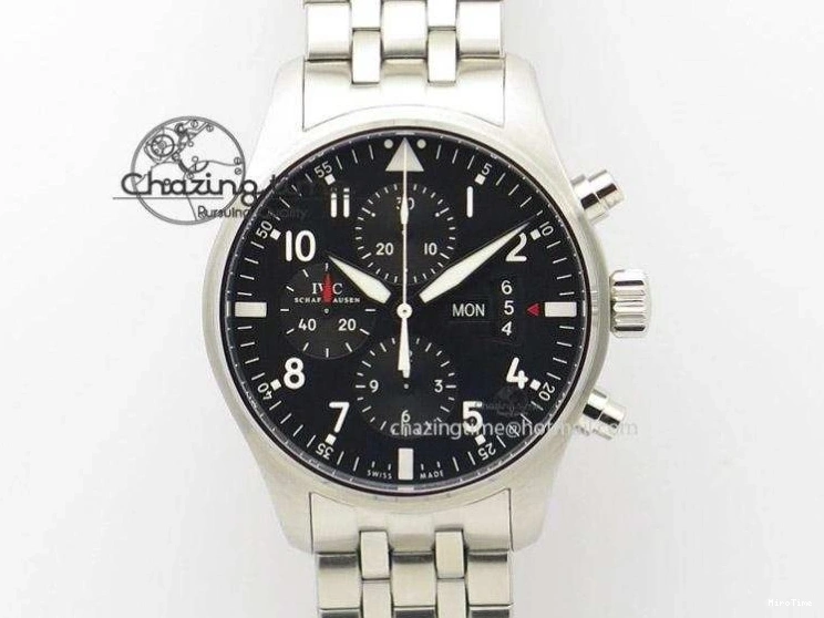 MIROTIME 0413 Pilot Spitfire Chrono ZF Best Edition Gray Dial On SS Bracelet A WrinkleFree 7357